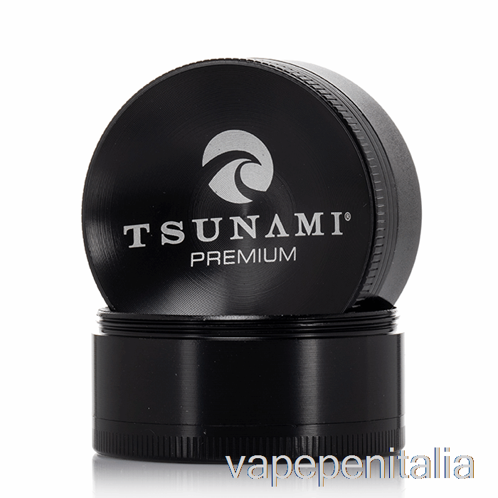Vape Box Mod Tsunami 1,9 Pollici Smerigliatrice Superiore Affondata In 4 Pezzi Nera (50 Mm)